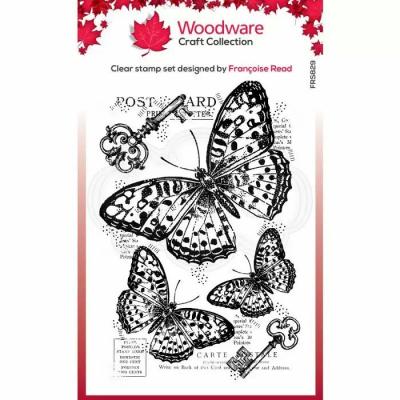 Creative Expressions Woodware Clear Stamp - Three Butterflies